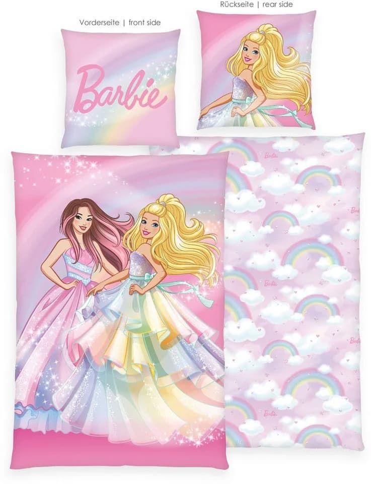 Barbie Bettwäsche Rainbow Renforcé 2-teilig Wendebettwäsche - Bild 5
