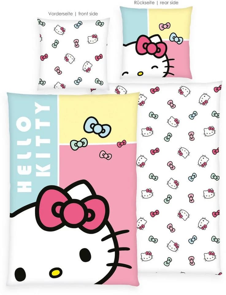 Hello Kitty Kinderbettwäsche 2-teilig Baumwolle Renforcé Rosa/Weiß - Bild 4