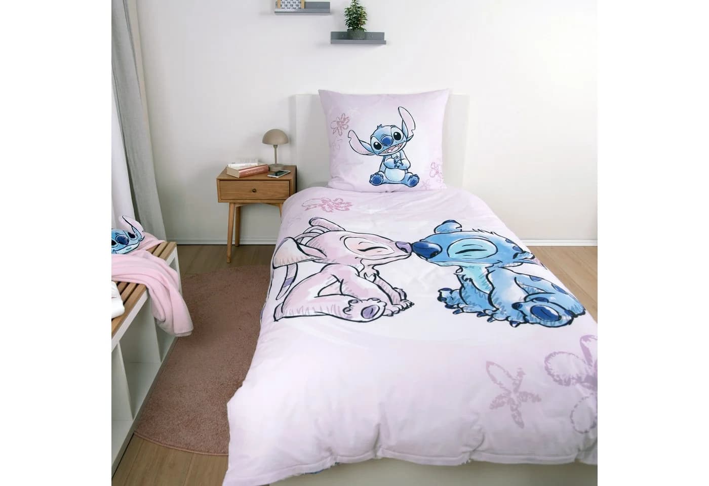 Bettwäsche DISNEY Disney Stitch Bunt Baumwolle Wendebettwäsche