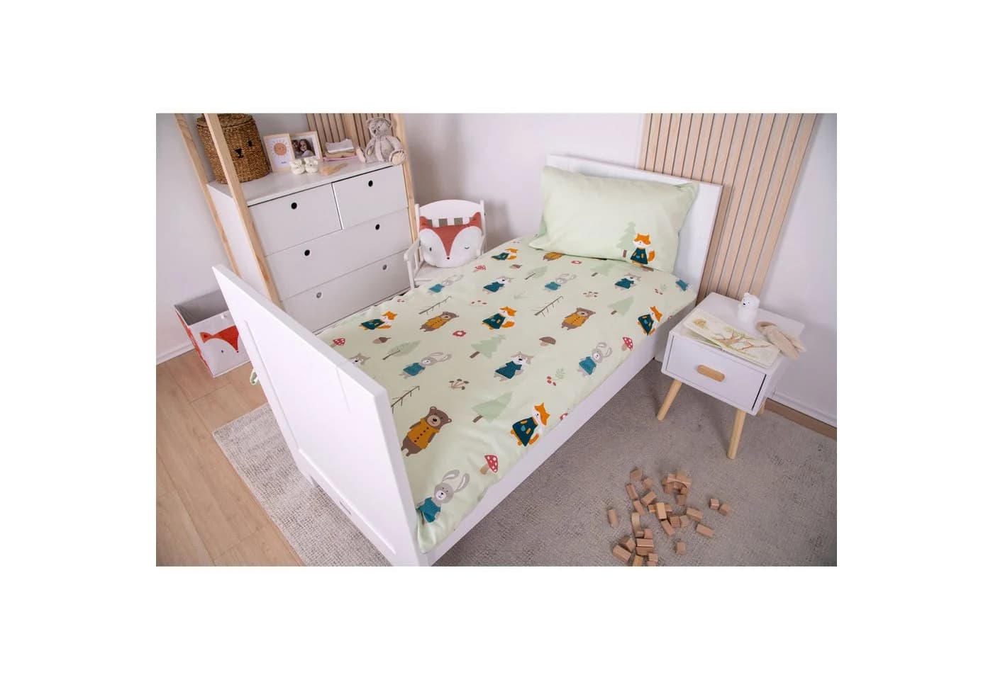 Wendebettwäsche Waldtiere Baumwolle Flanell 100x135x40 cm - Bild 3