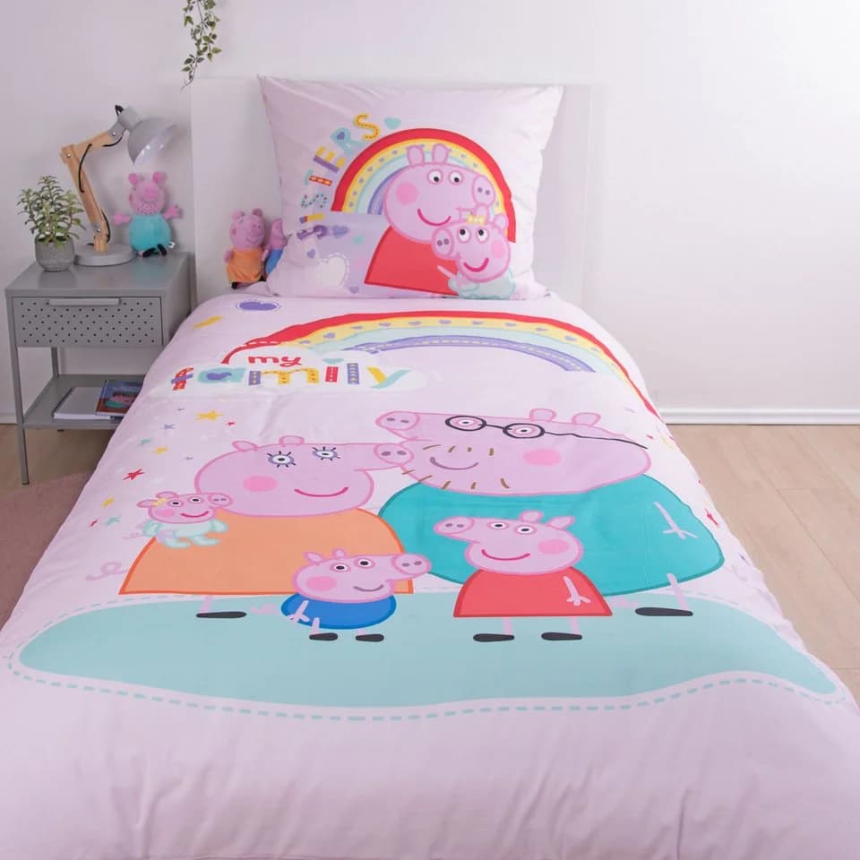 Peppa Pig Wendebettwäsche Flanell 2-teilig Bunt