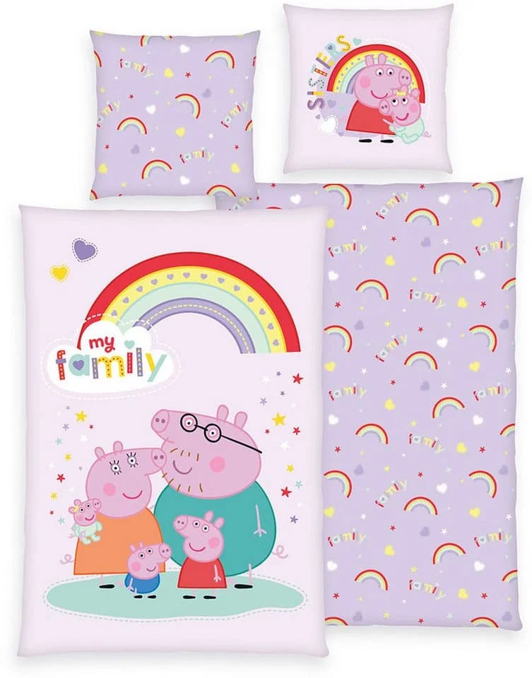 Peppa Pig Wendebettwäsche Flanell 2-teilig Bunt - Bild 2