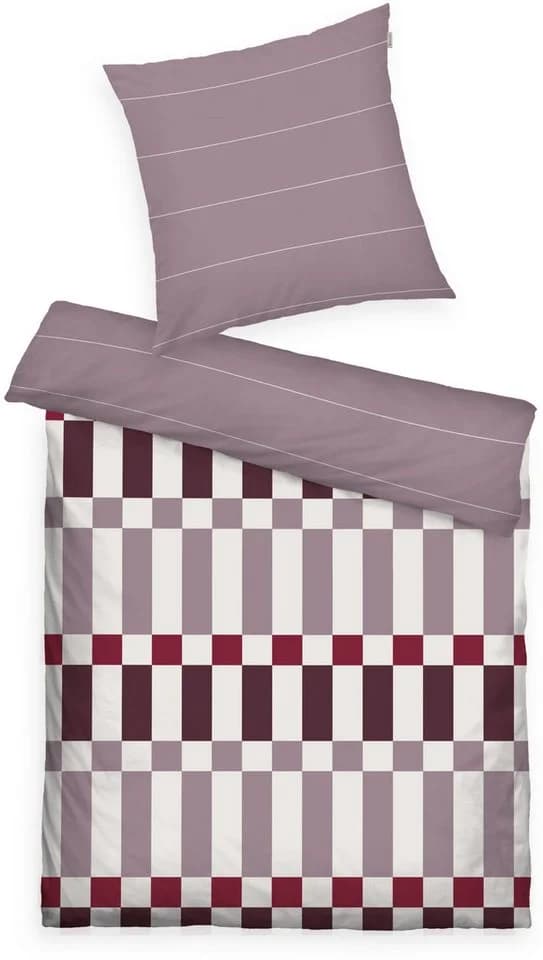TOM TAILOR Bettwäsche Bold Check Mauve/Pflaume/Weiß 100% Baumwolle - Bild 2