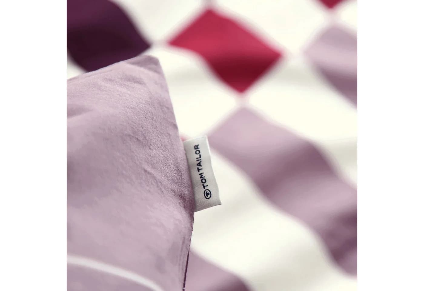 TOM TAILOR Bettwäsche Bold Check Mauve/Pflaume/Weiß 100% Baumwolle - Bild 4