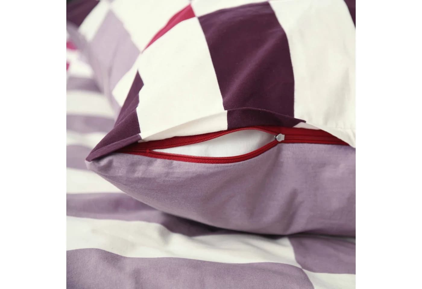 TOM TAILOR Bettwäsche Bold Check Mauve/Pflaume/Weiß 100% Baumwolle - Bild 5