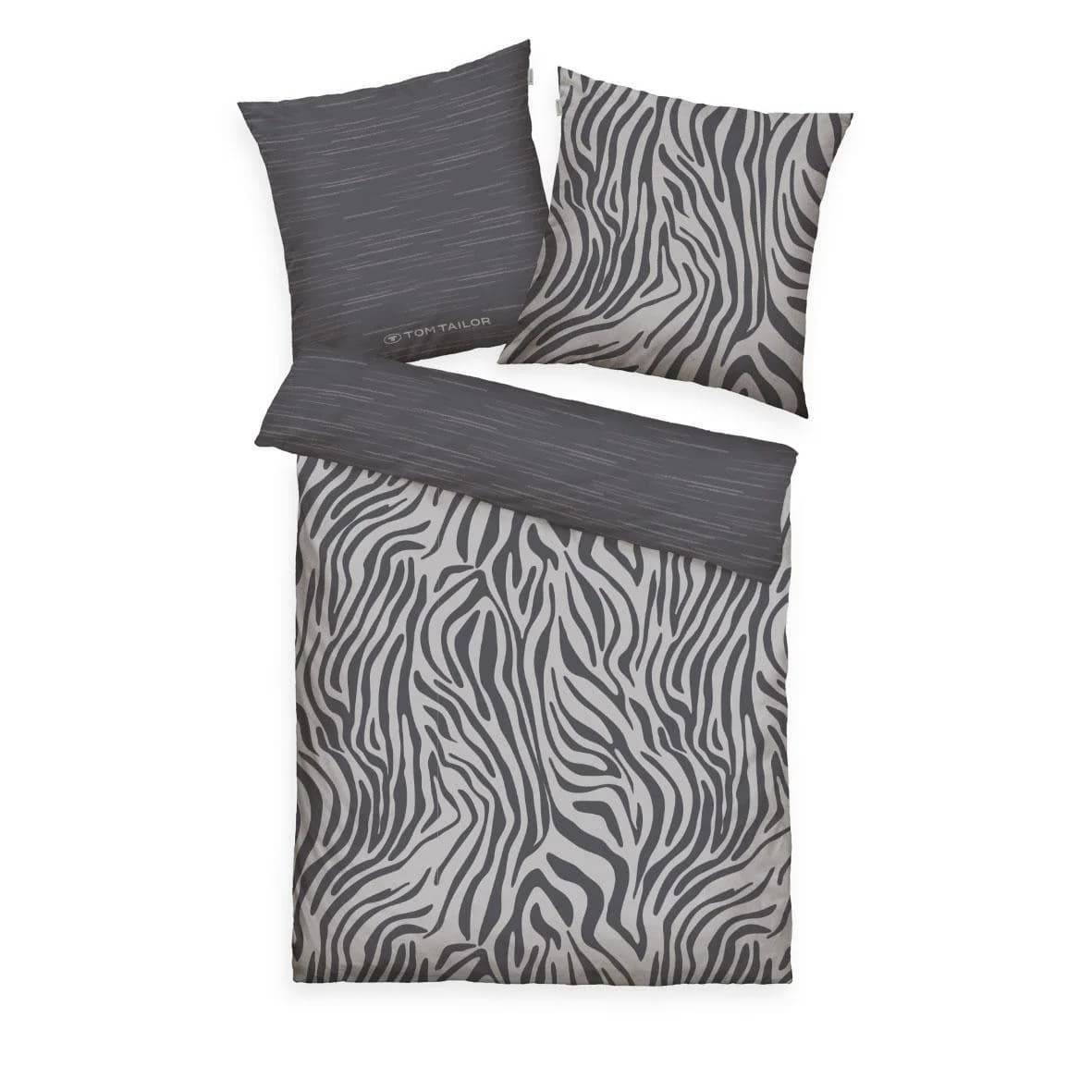 Bettwäsche TOM TAILOR Satin Anthracite & Light Grey Baumwolle