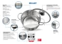 ELO Basic Dampfgartopf Brillant Silber 18 cm Glasdeckel Induktion Bild 1