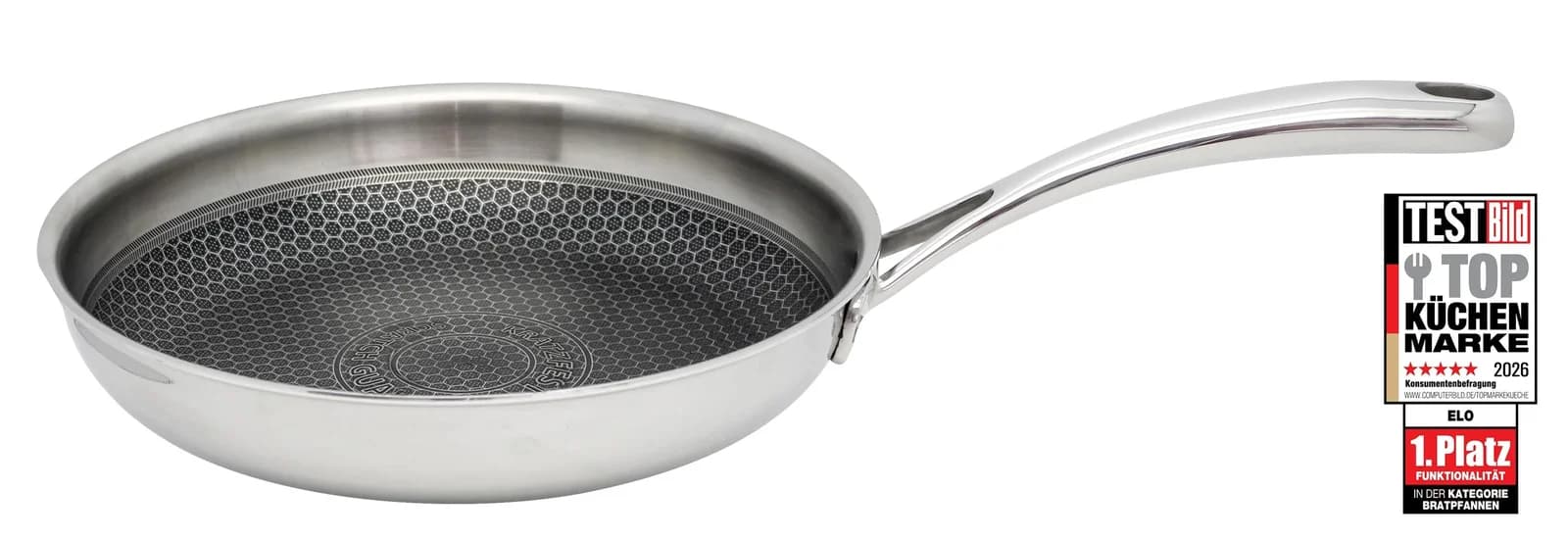 Bratpfanne ELO PREMIUM Relief Evolution Silber Edelstahl Induktion
