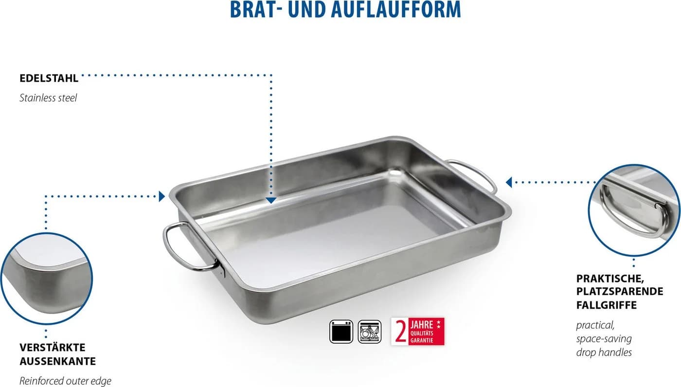 Elo Basic Auflaufform Edelstahl Silber