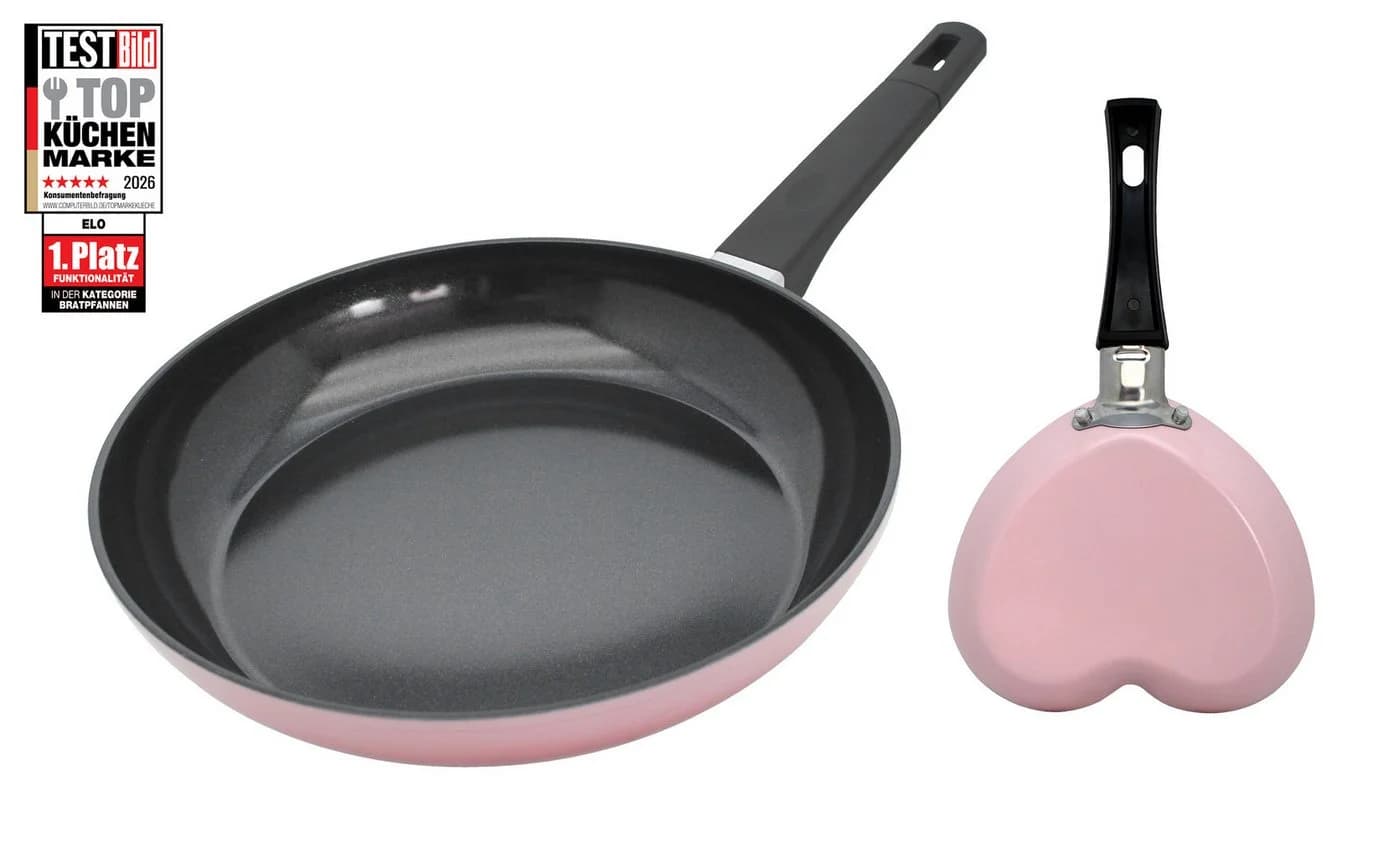 ELO BASIC Bratpfanne Rosé mit Antihaftbeschichtung und Mini-Herzpfanne - Bild 2