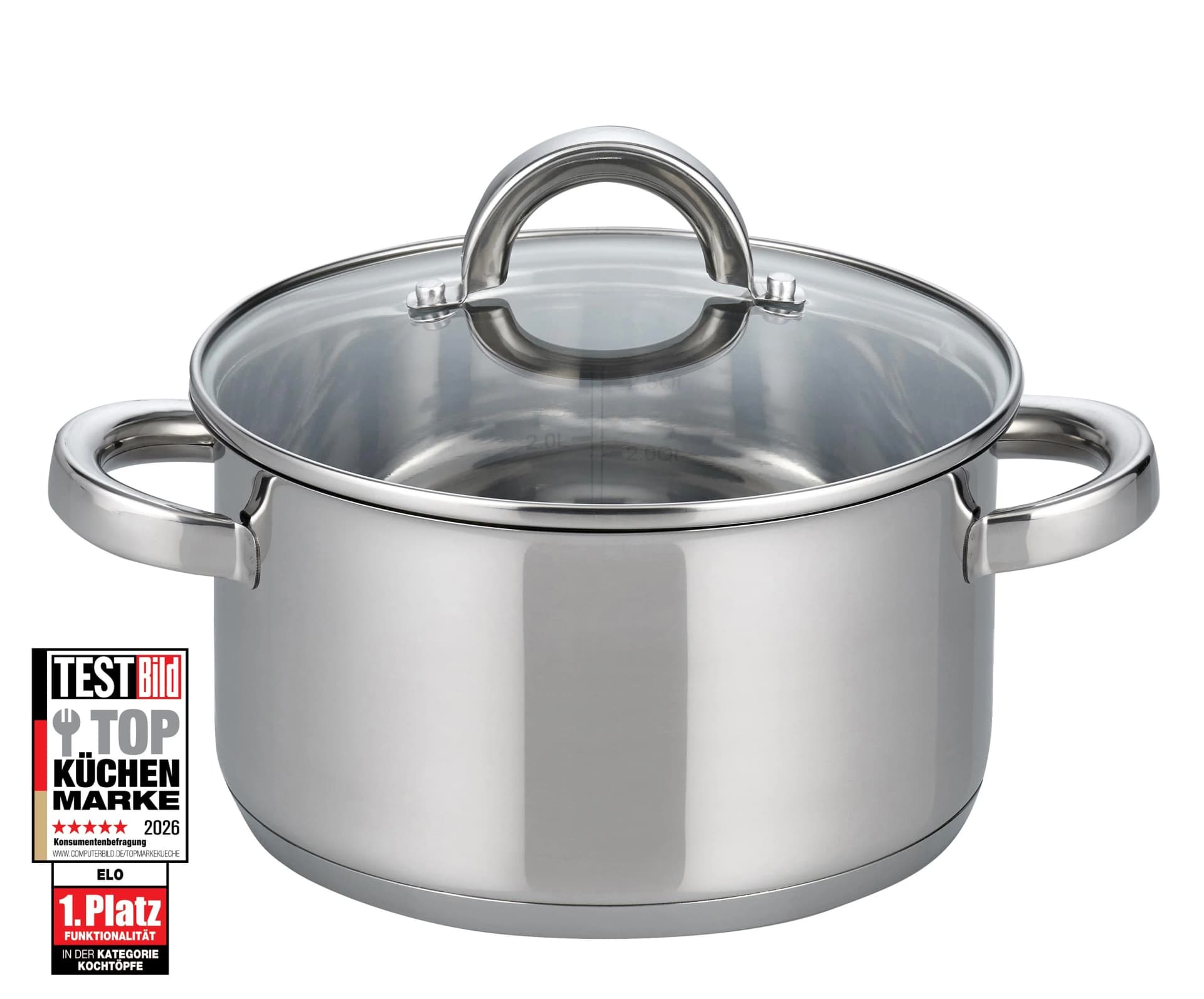 Fleischtopf ELO BASIC Opal Silber Edelstahl 14cm Induktion