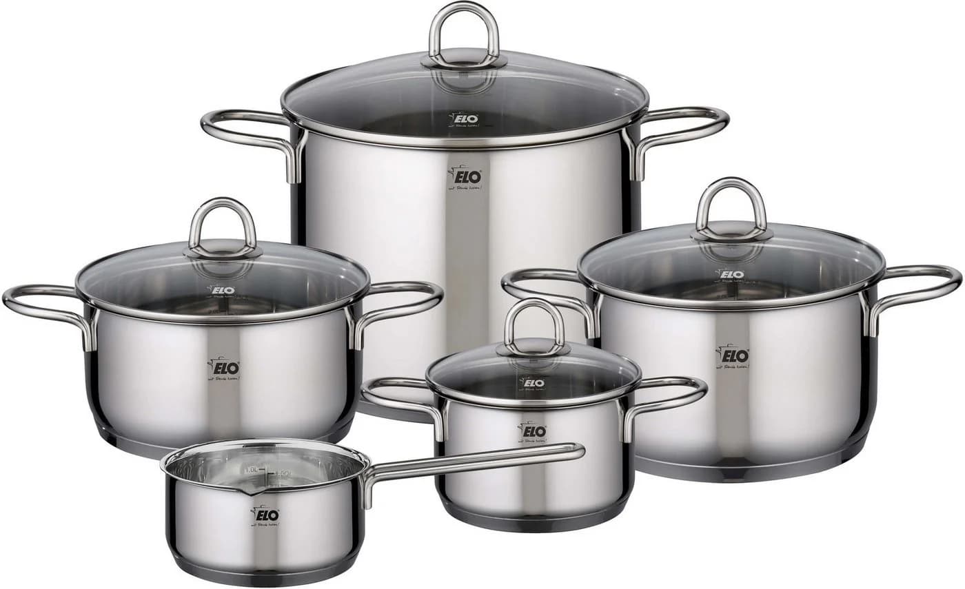 Topf-Set ELO Rubin 9-teilig Edelstahl Silber Induktion