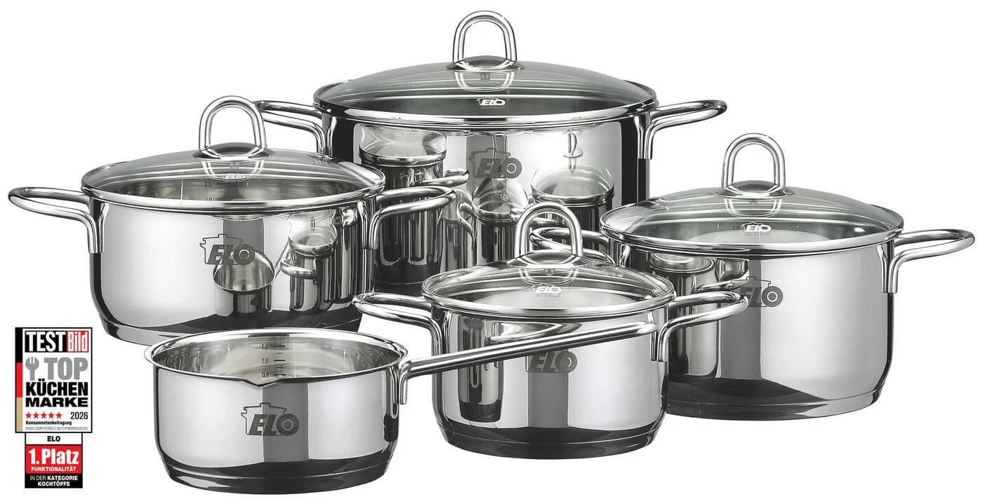 Topf-Set ELO Rubin 9-teilig Edelstahl Silber Induktion - Bild 2