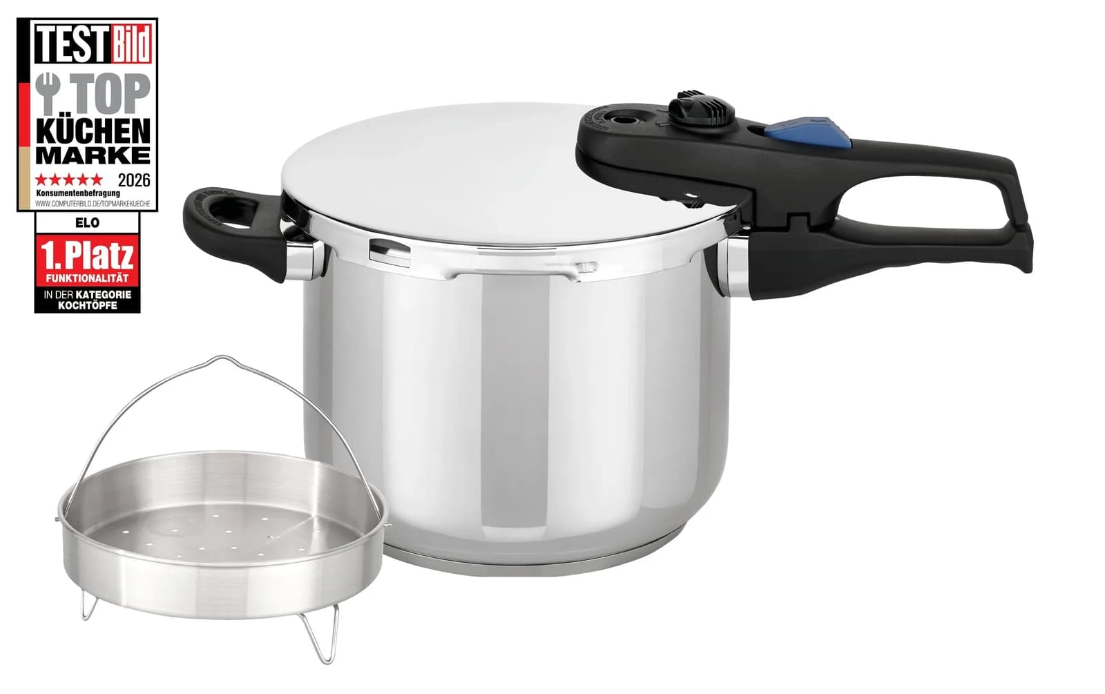 ELO Praktika Plus 6l Schnellkochtopf Edelstahl 22cm - Bild 2