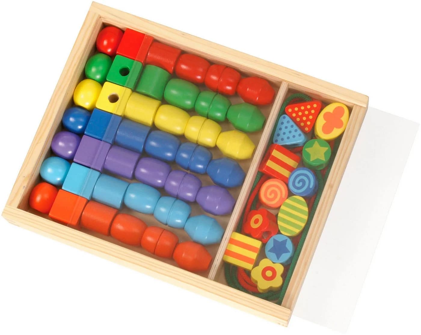 Kreativset LENA Super Beads Holzfädelperlen Bunt