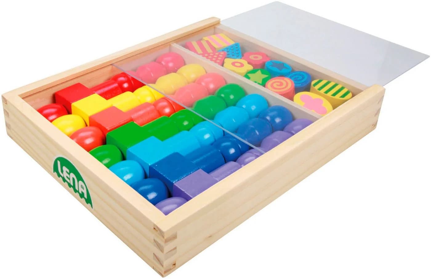 Kreativset LENA Super Beads Holzfädelperlen Bunt - Bild 4