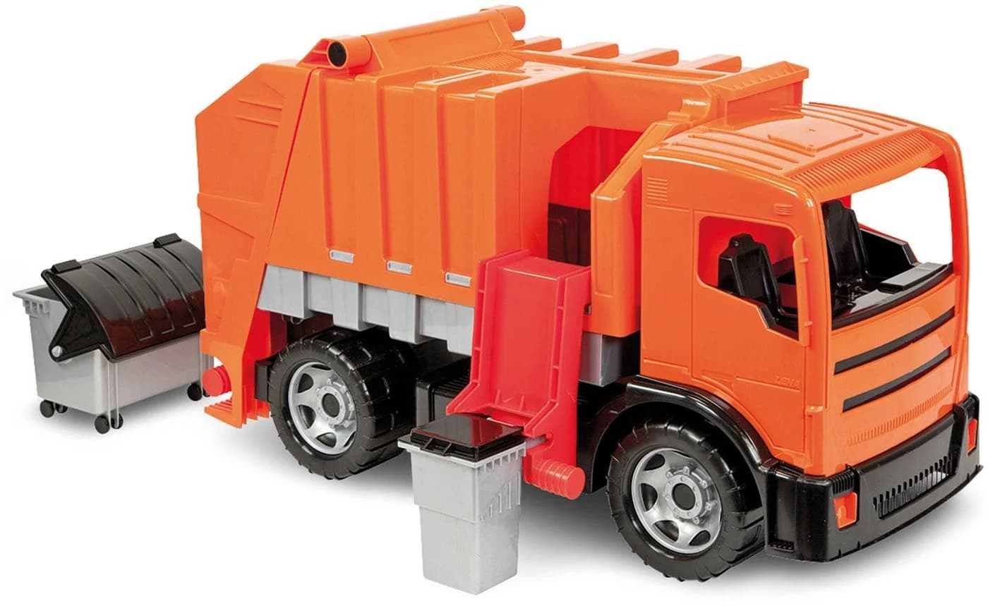 LENA GIGA TRUCKS Müllwagen Orange Grau Schwarz Spielzeugfahrzeug - Bild 3