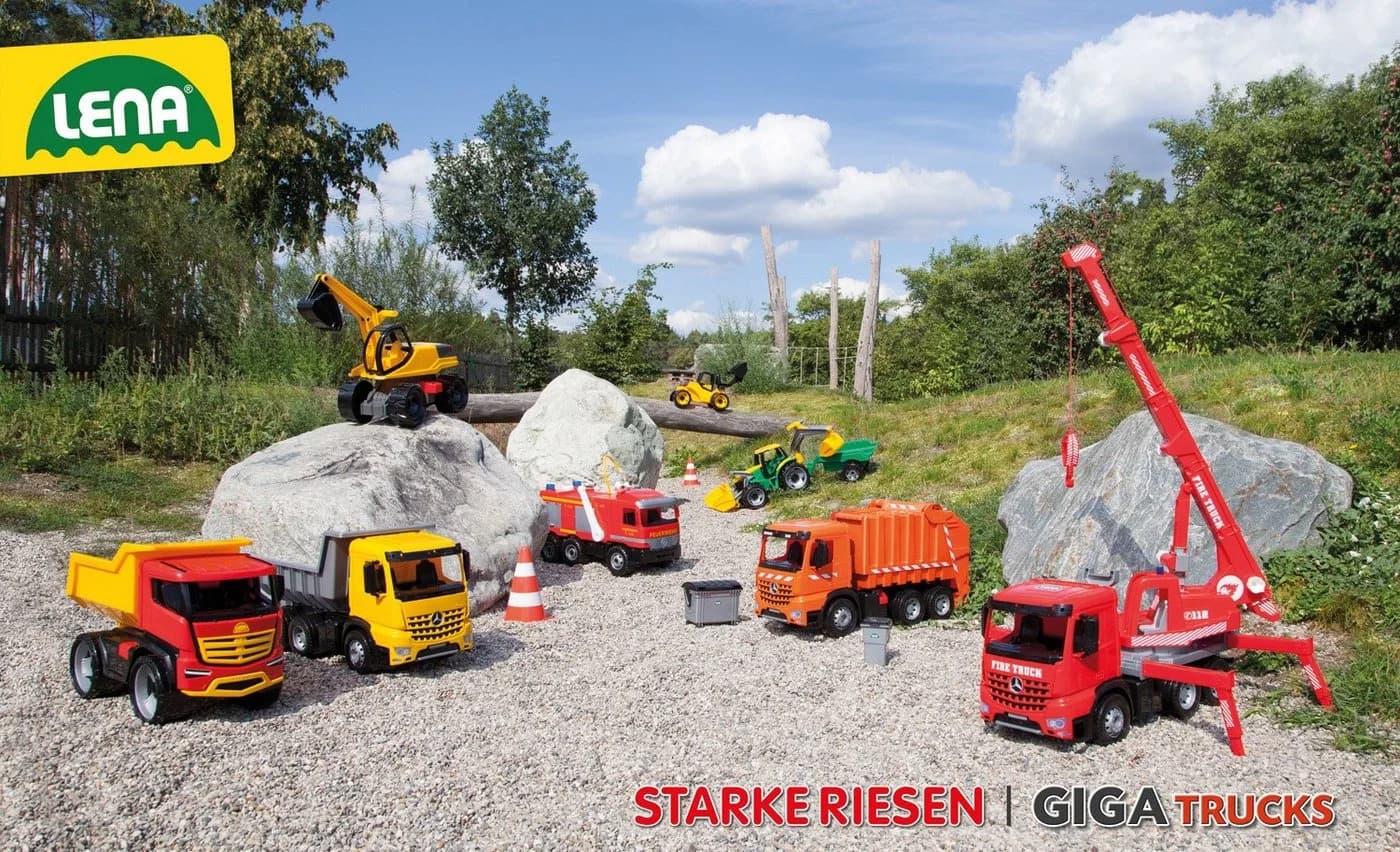 LENA GIGA TRUCKS Müllwagen Orange Grau Schwarz Spielzeugfahrzeug - Bild 5