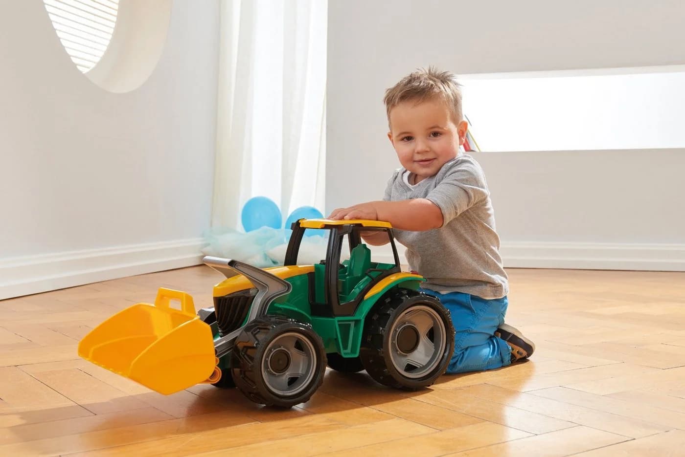LENA® Spielzeug-Traktor Giga Trucks Frontlader Grün/Gelb - Bild 4