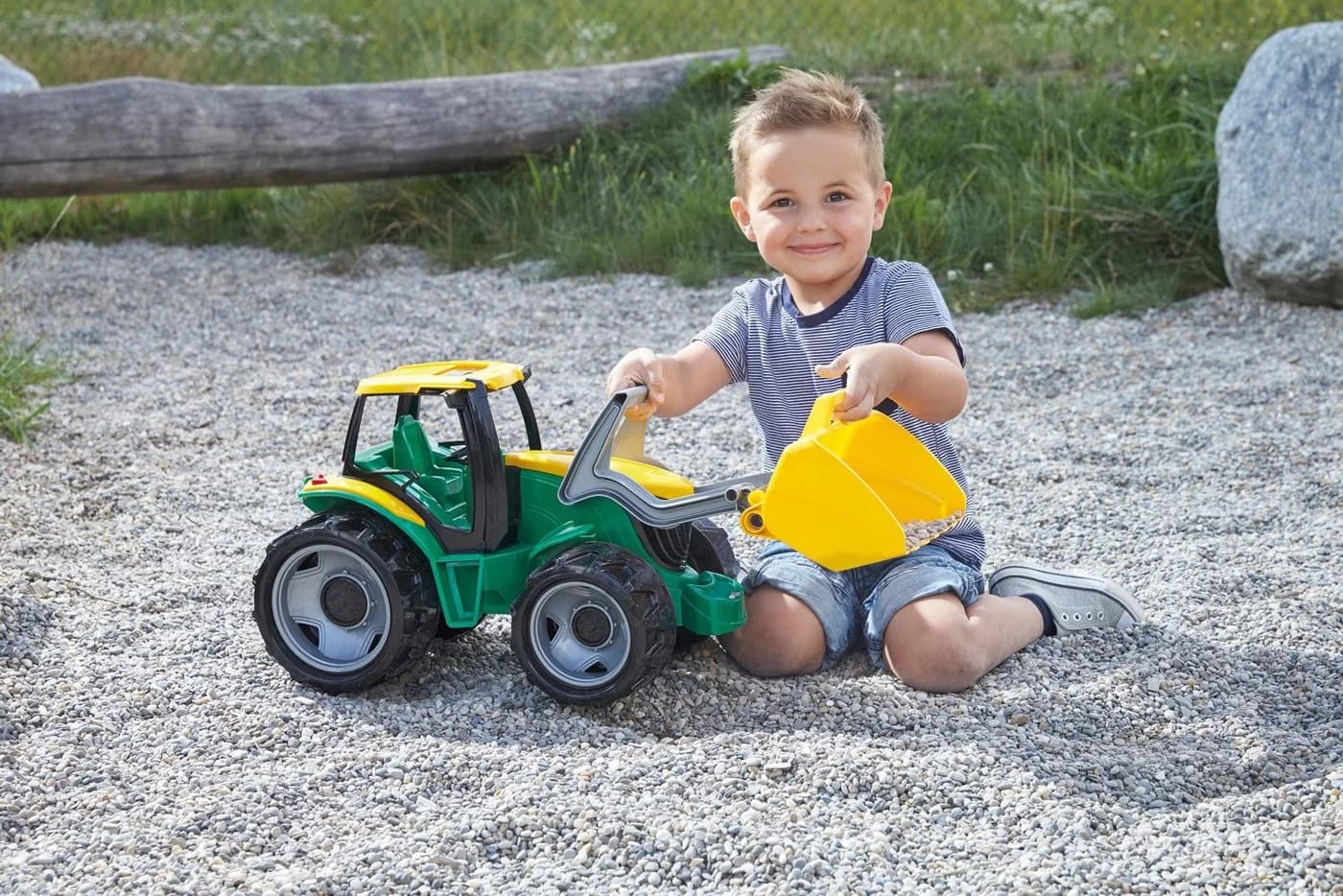 LENA® Spielzeug-Traktor Giga Trucks Frontlader Grün/Gelb - Bild 5
