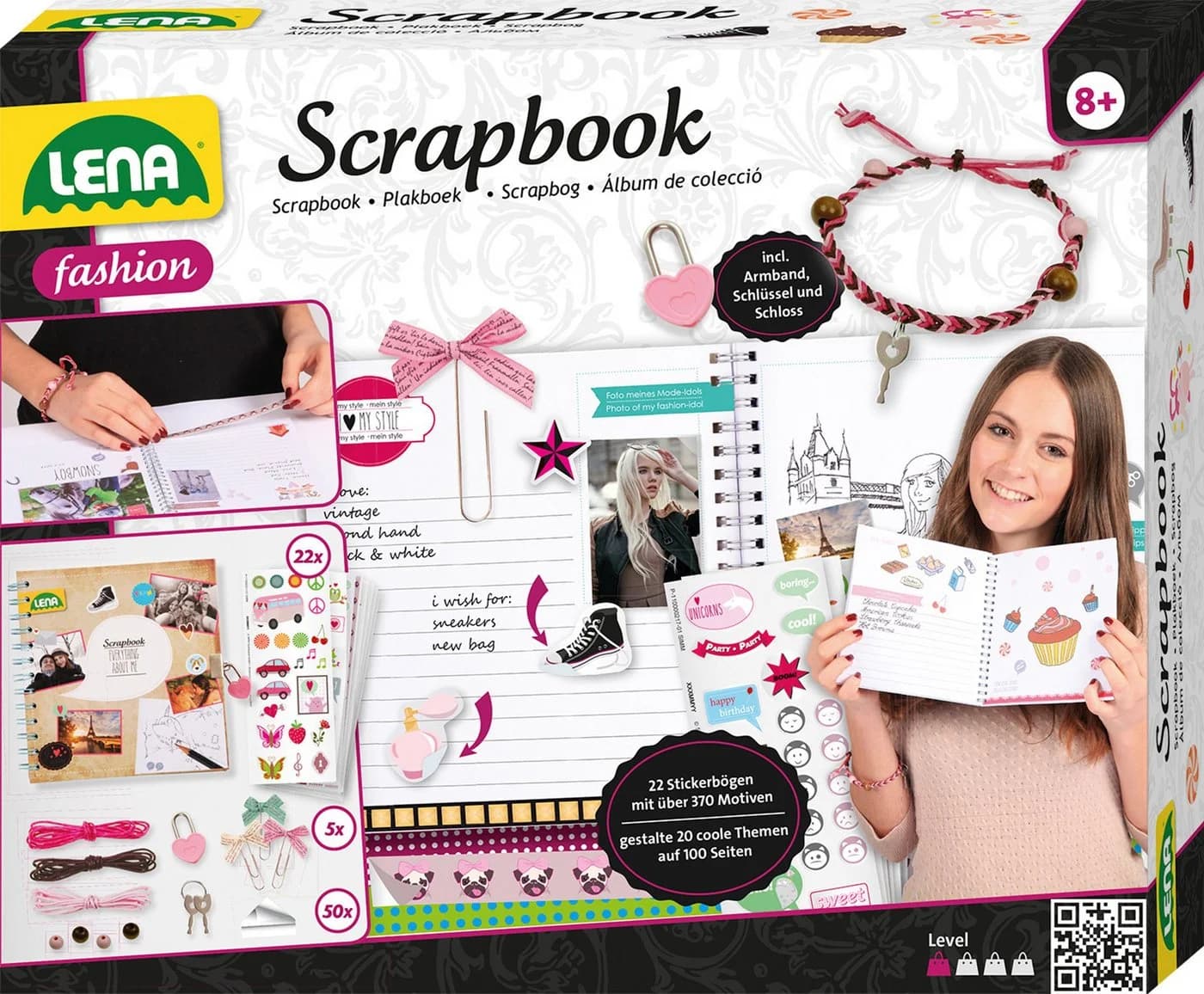 LENA Kreativset Scrapbook groß Bunt mit 20 Themen und Stickerbögen - Bild 2