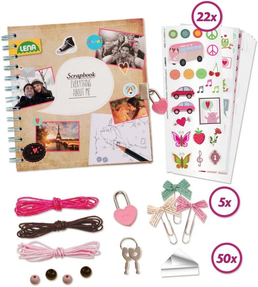 LENA Kreativset Scrapbook groß Bunt mit 20 Themen und Stickerbögen - Bild 3