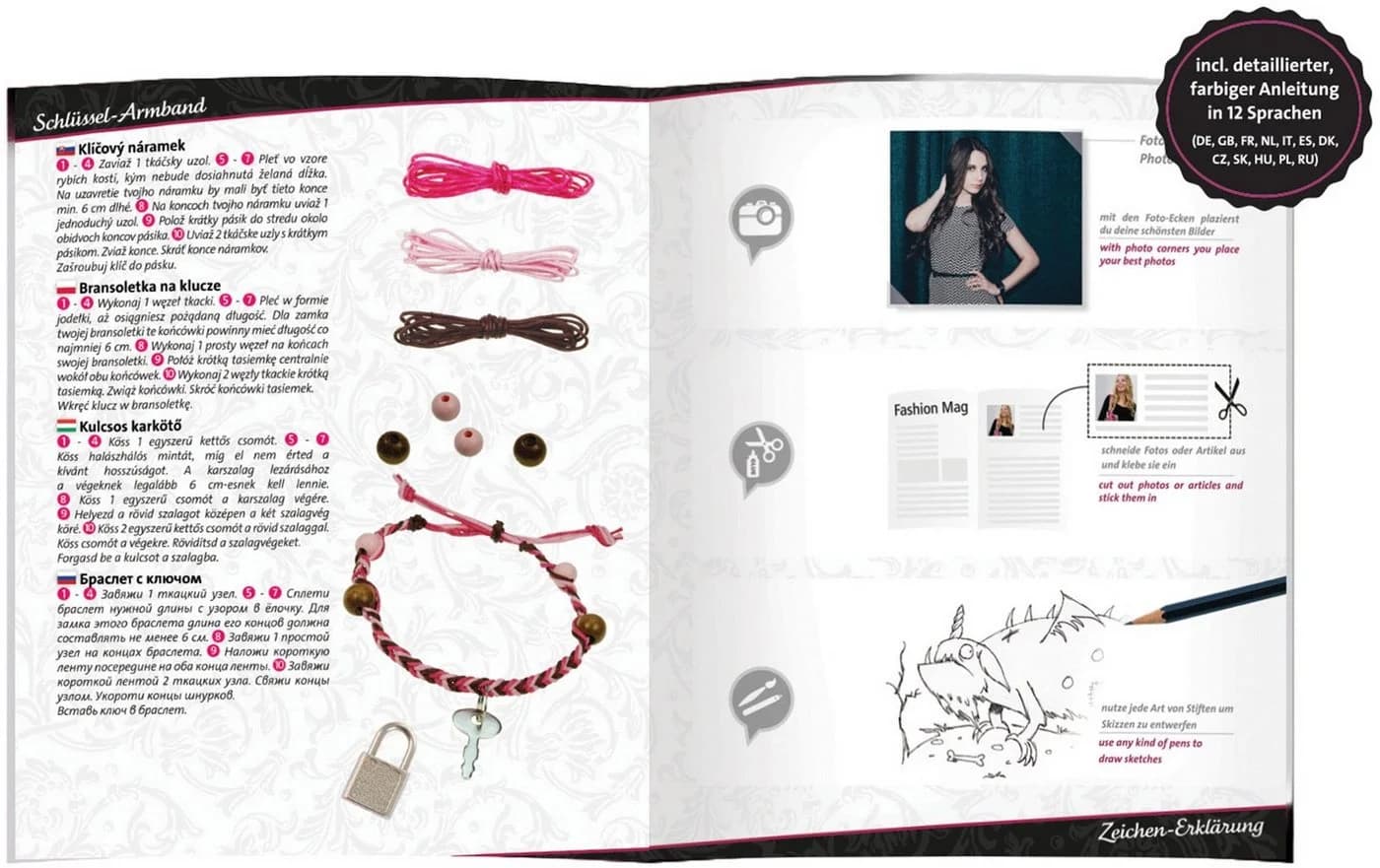 LENA Kreativset Scrapbook groß Bunt mit 20 Themen und Stickerbögen - Bild 4