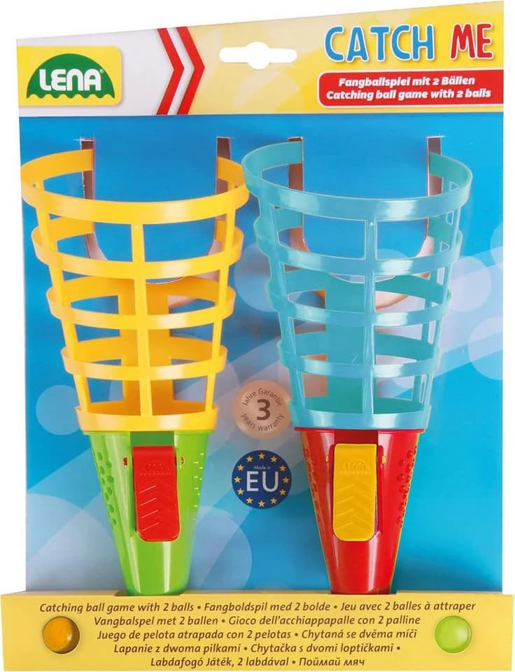 Lena® Fangballspiel Duo Catch Me mit 2 Bechern & Bällen ab 3 Jahren