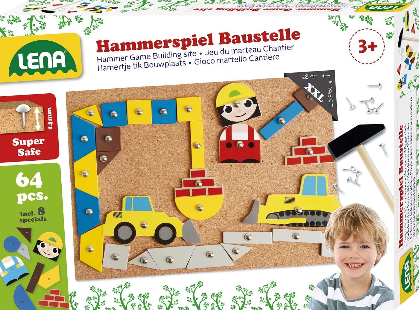 LENA® Hammerspiel Baustelle Bunt - Kreativspiel für Kinder ab 3 Jahren - Bild 2