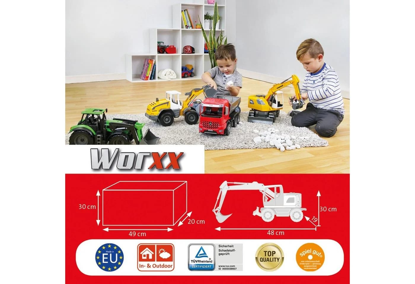 LENA Worxx Spielzeug-Bagger Liebherr Compact A918 Litronic Gelb