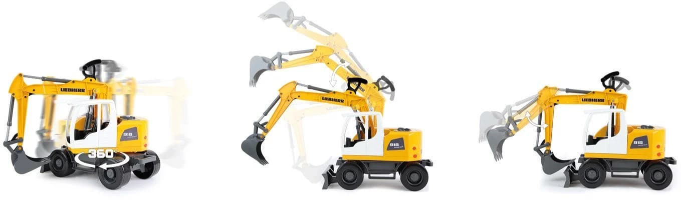 LENA Worxx Spielzeug-Bagger Liebherr Compact A918 Litronic Gelb - Bild 4
