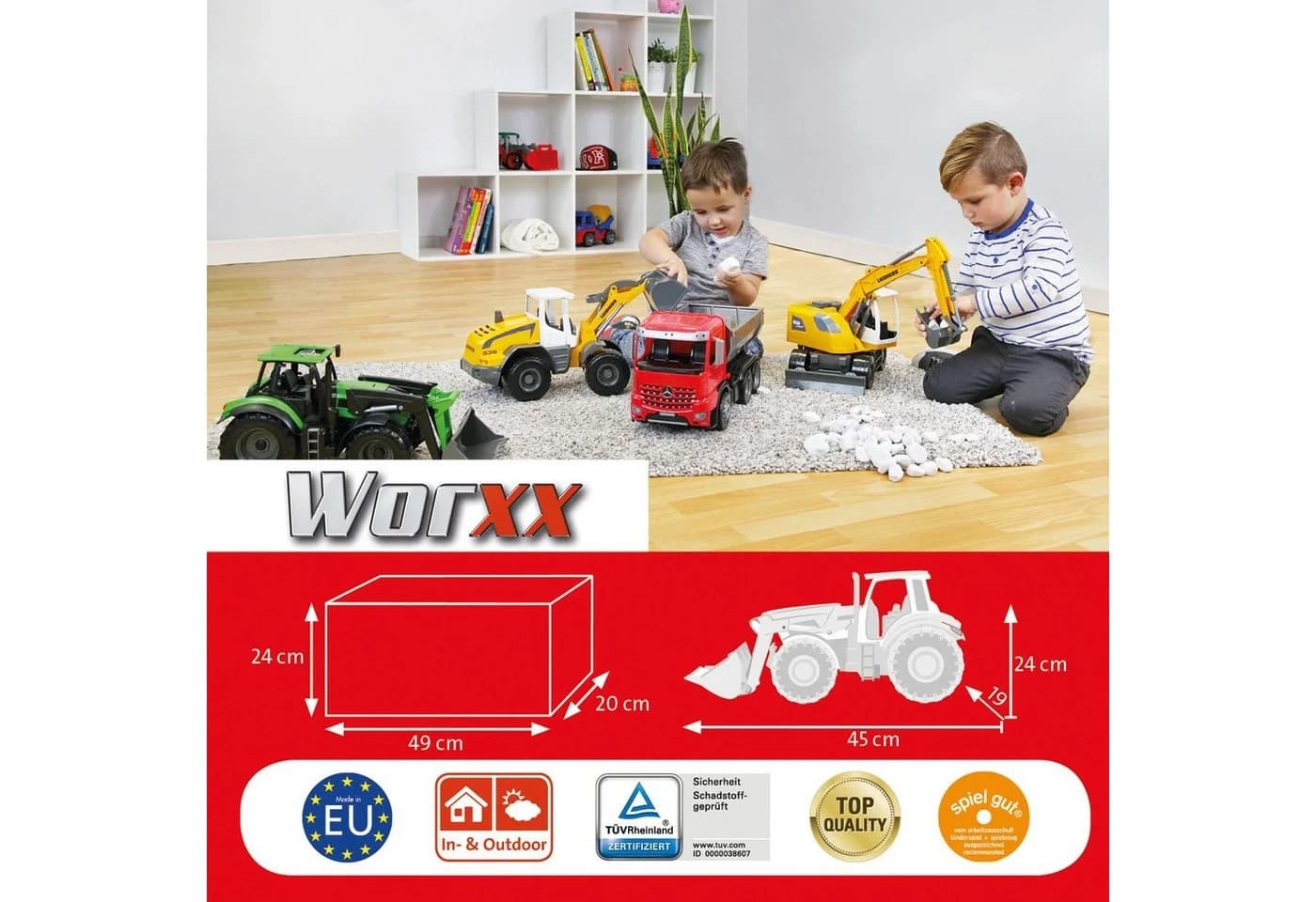 LENA Worxx Spielzeug-Traktor Deutz 7250 TTV Agrotron Grün/Schwarz - Bild 4