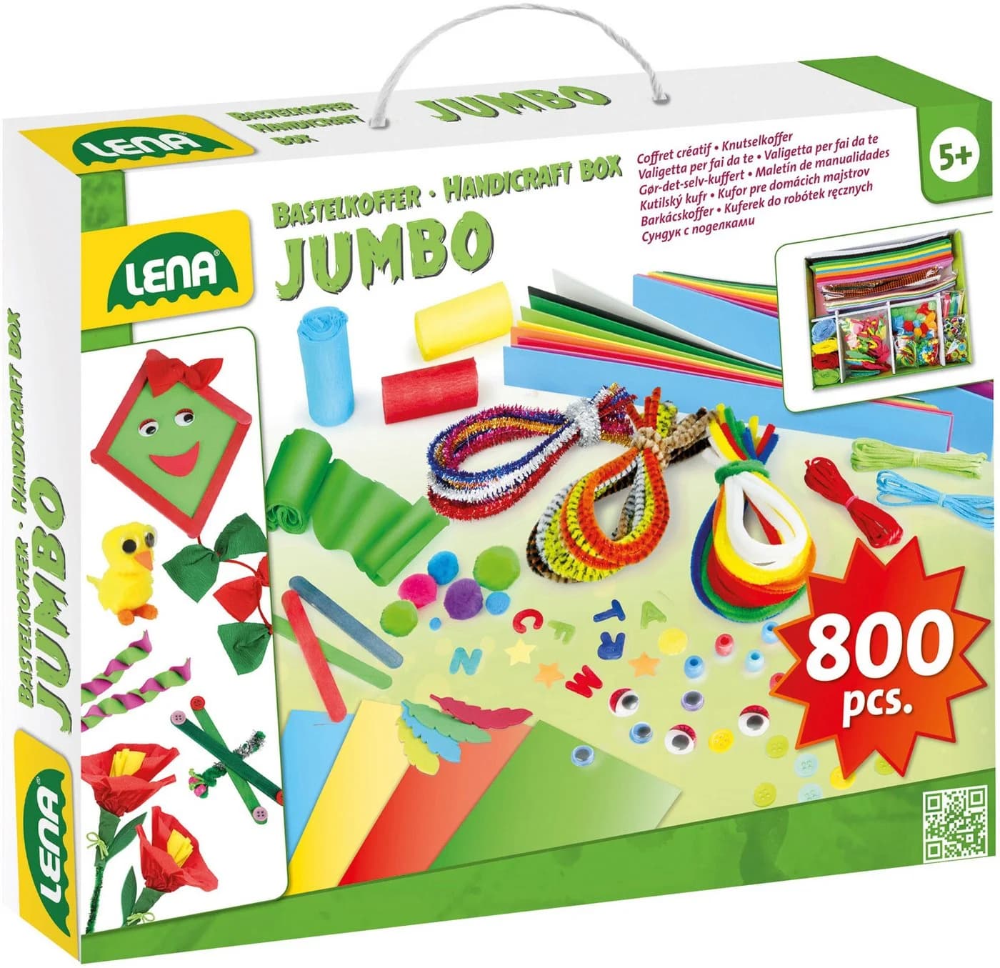 LENA® Bastelkoffer Jumbo 800 Teile Bunt Kreativset