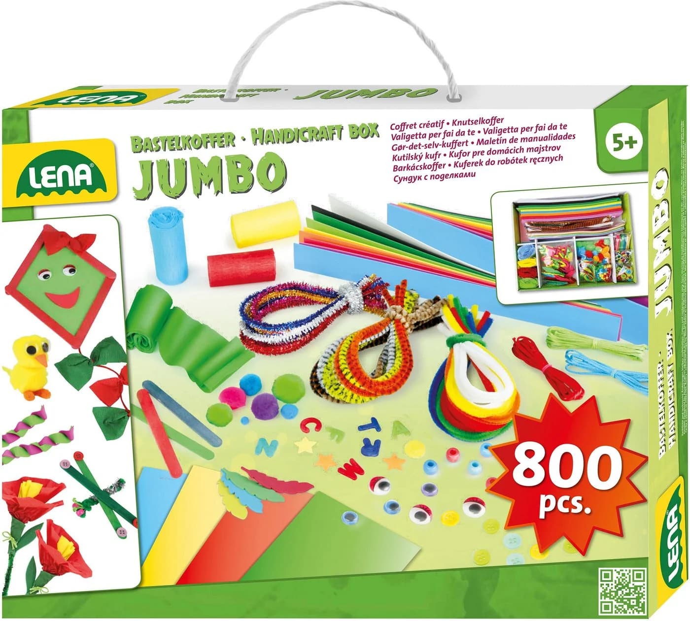 LENA® Bastelkoffer Jumbo 800 Teile Bunt Kreativset - Bild 2