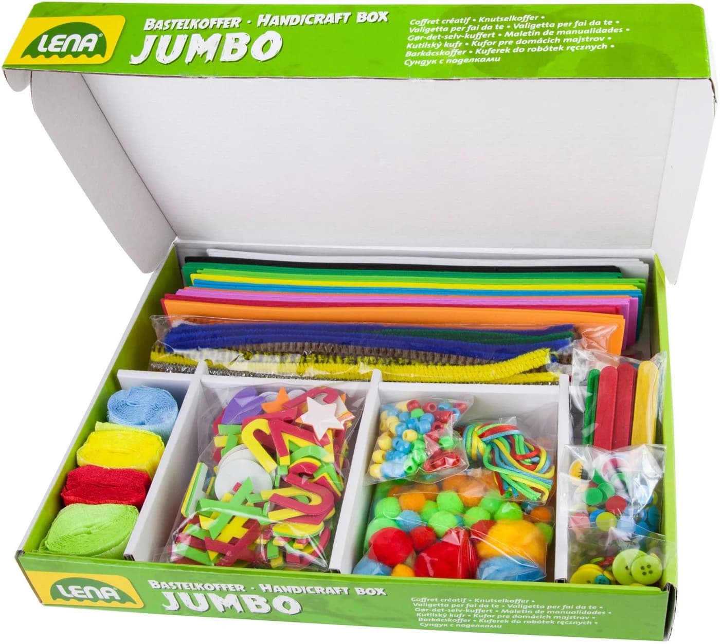 LENA® Bastelkoffer Jumbo 800 Teile Bunt Kreativset - Bild 3