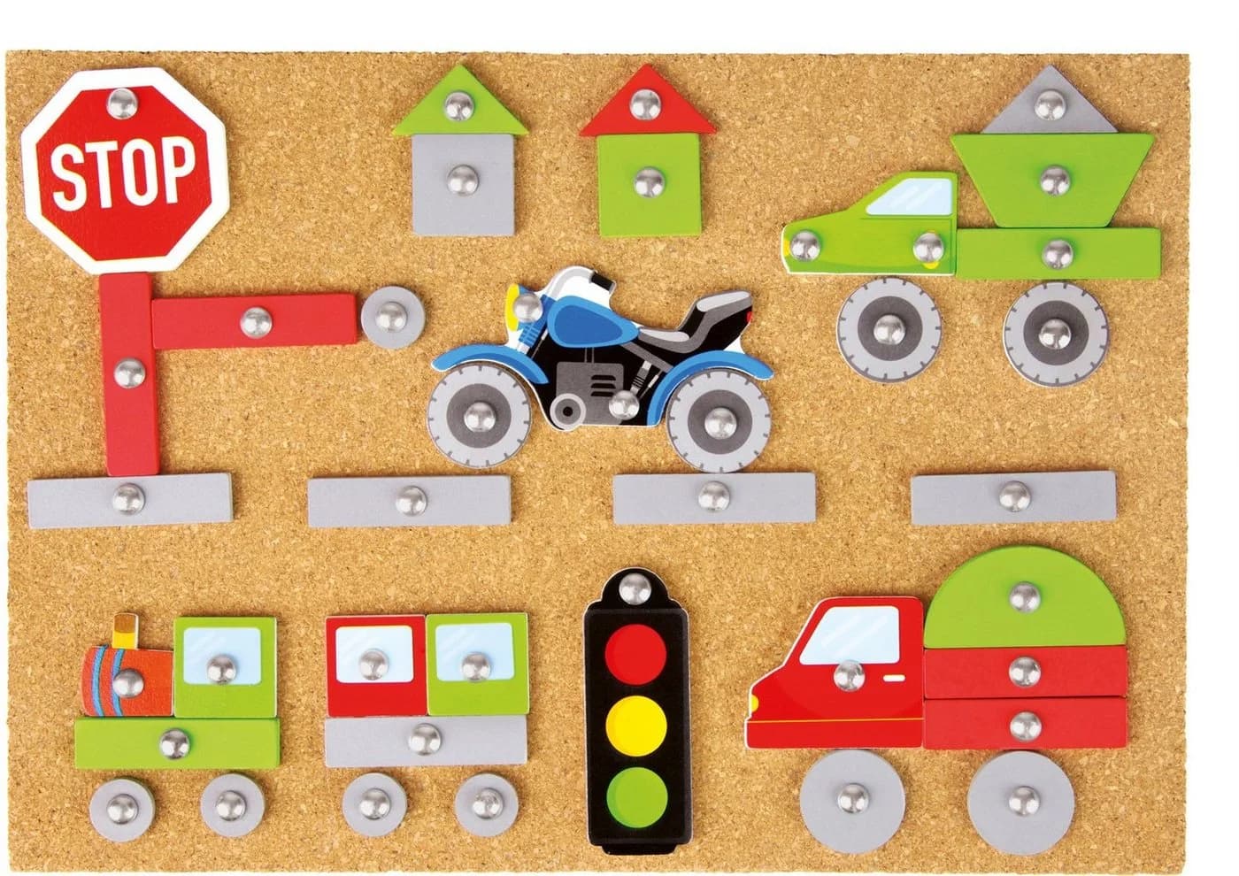 LENA® Hammerspiel Fahrzeuge Bunt - Kreativspiel für Kinder ab 3 Jahren