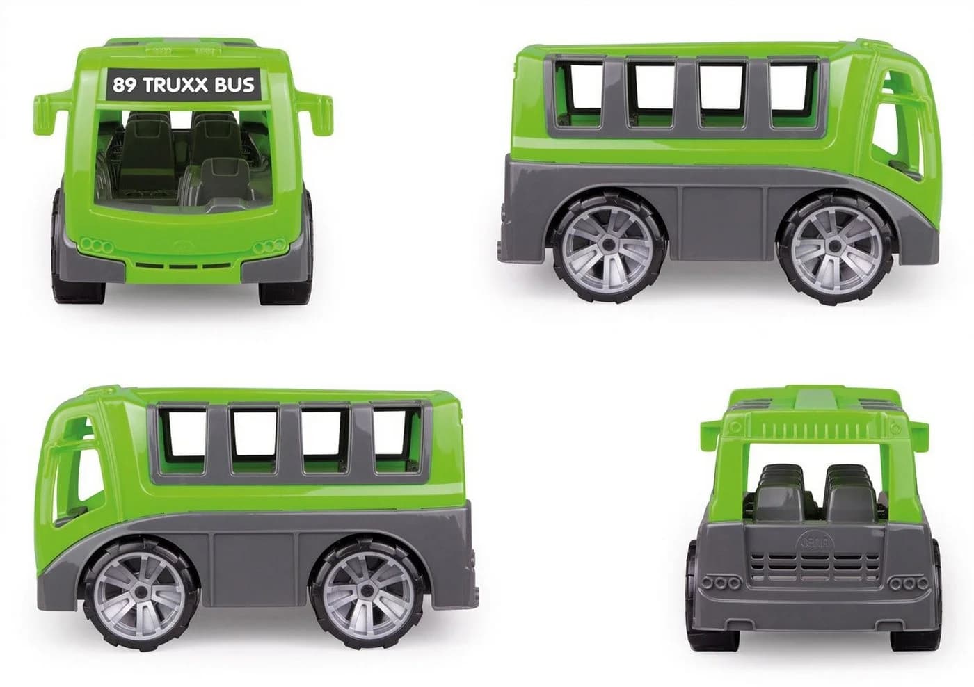 LENA TRUXX Bus Spielzeug-Bus Grün/Grau mit 2 Spielfiguren