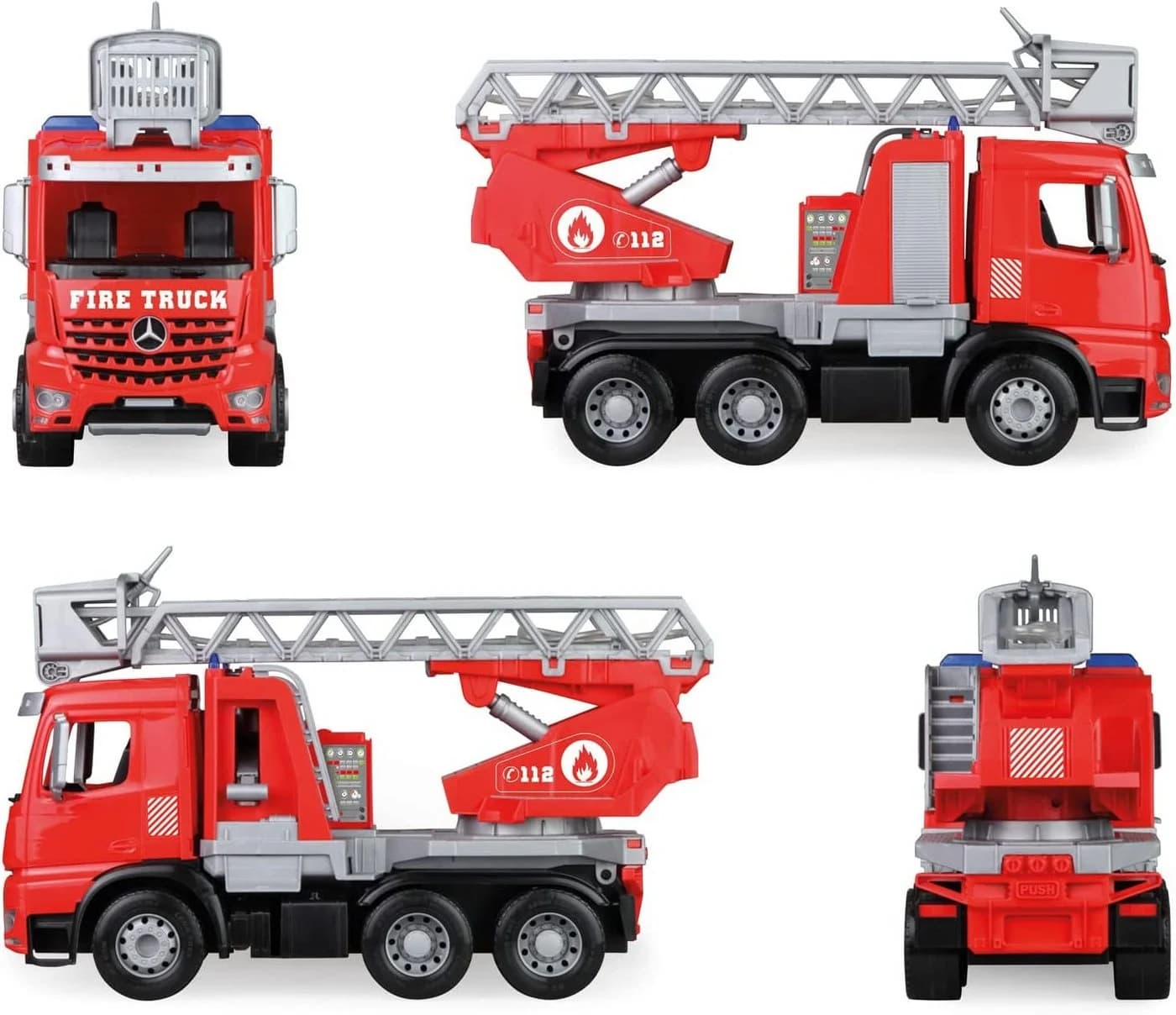 Lena® Spielzeug-Auto Worxx Feuerwehrauto Mercedes-Benz Arocs Rot - Bild 3