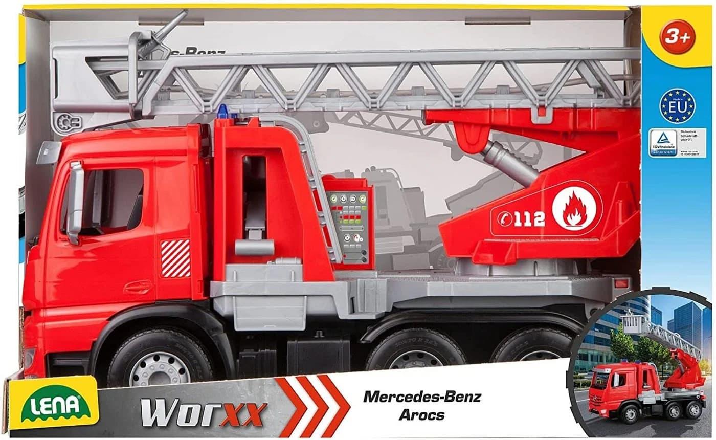 Lena® Spielzeug-Auto Worxx Feuerwehrauto Mercedes-Benz Arocs Rot - Bild 5