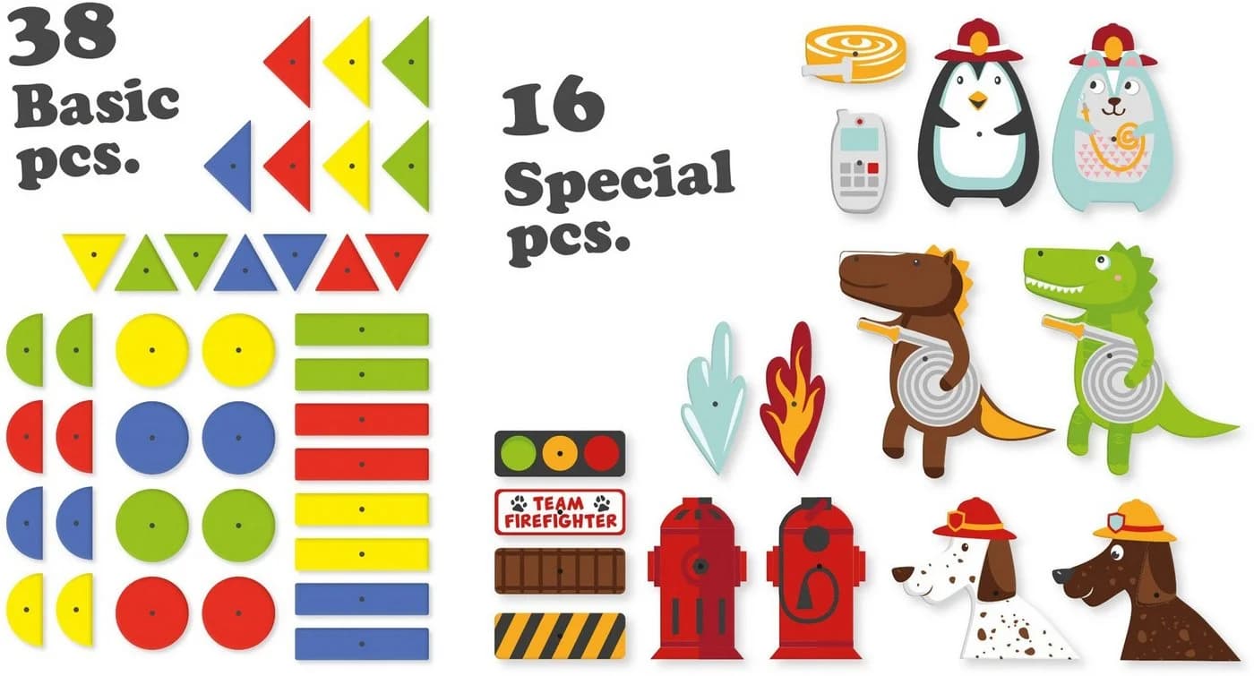 LENA Hammerspiel Feuerwehr Bunt Kinder Spielzeug
