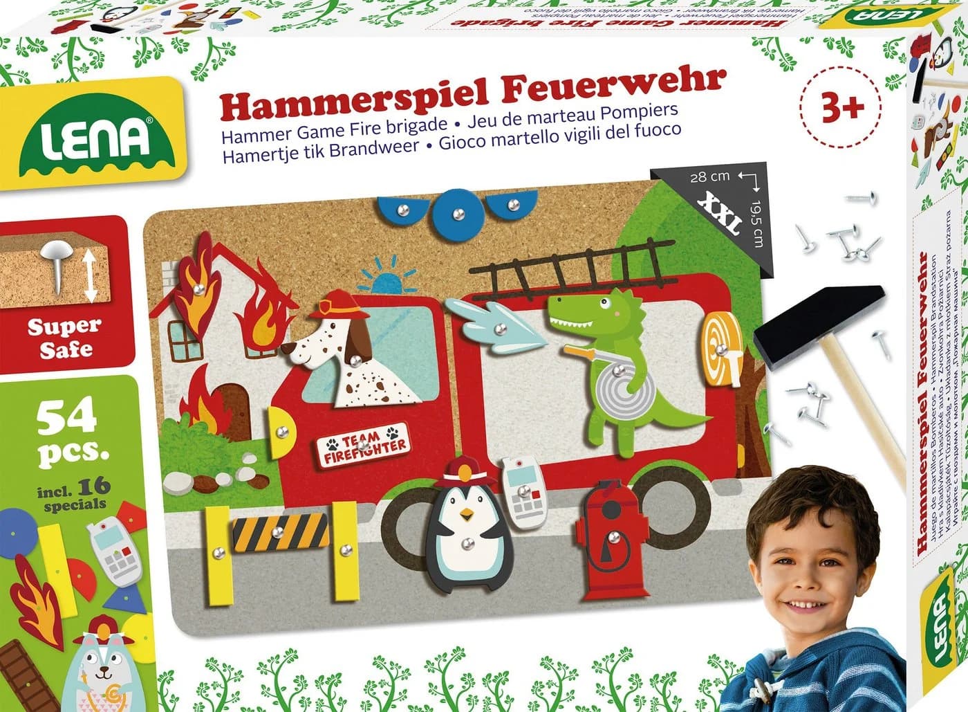 LENA Hammerspiel Feuerwehr Bunt Kinder Spielzeug - Bild 2