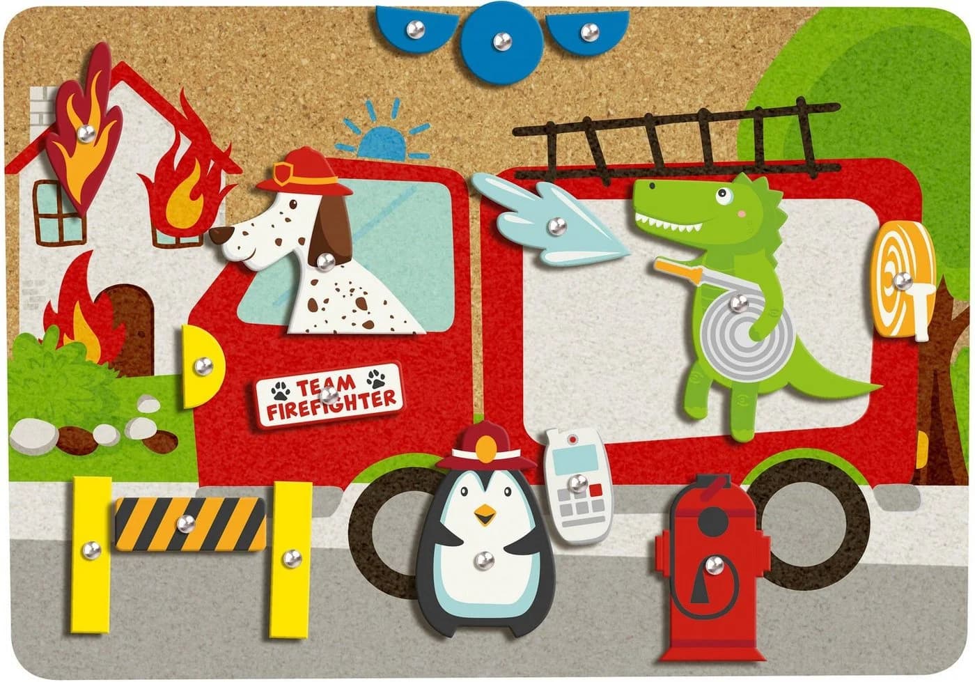 LENA Hammerspiel Feuerwehr Bunt Kinder Spielzeug - Bild 4