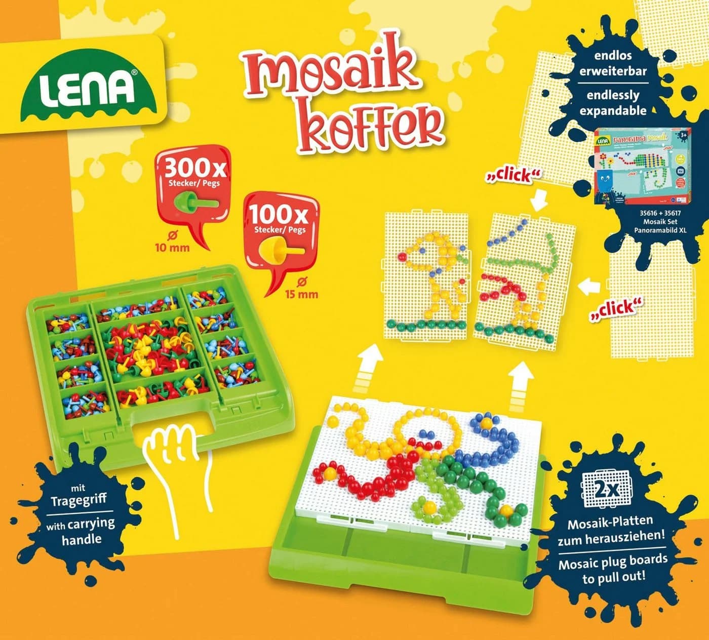 LENA Mosaik-Koffer color Kreativset mit 400 Steckern - Bild 5