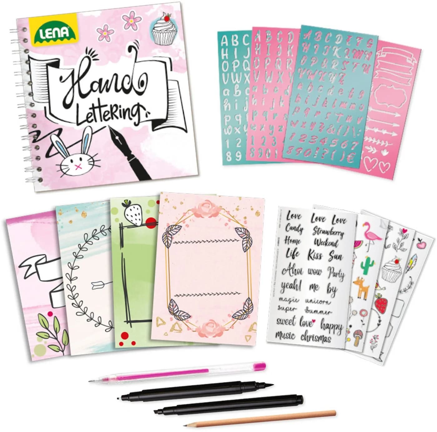 LENA® Kreativset Handlettering-Set Bunt