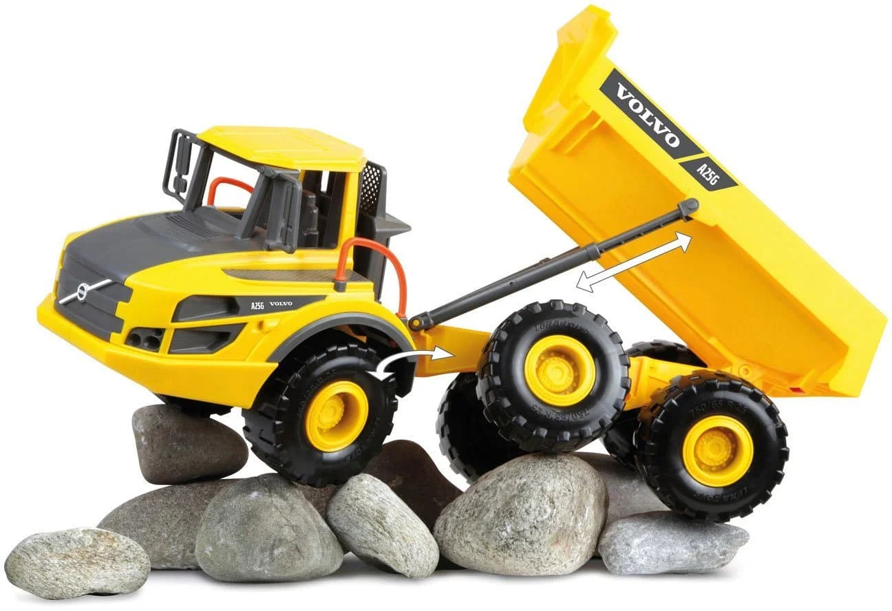 LENA® Spielzeug-Kipper WORXX Volvo A25G 3-Achser Gelb