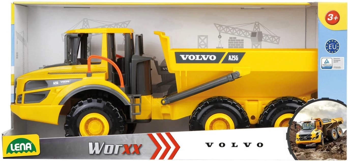 LENA® Spielzeug-Kipper WORXX Volvo A25G 3-Achser Gelb - Bild 5