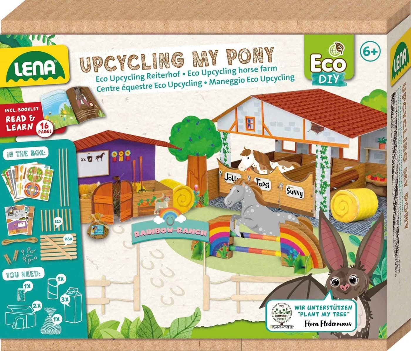LENA® Kreativset Reiterhof My Pony Eco Bastelset Holz Pappe - Bild 2