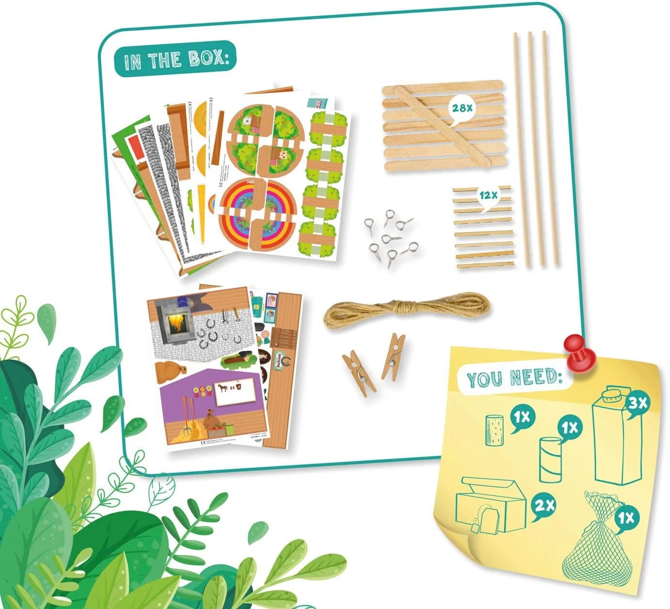 LENA® Kreativset Reiterhof My Pony Eco Bastelset Holz Pappe - Bild 3