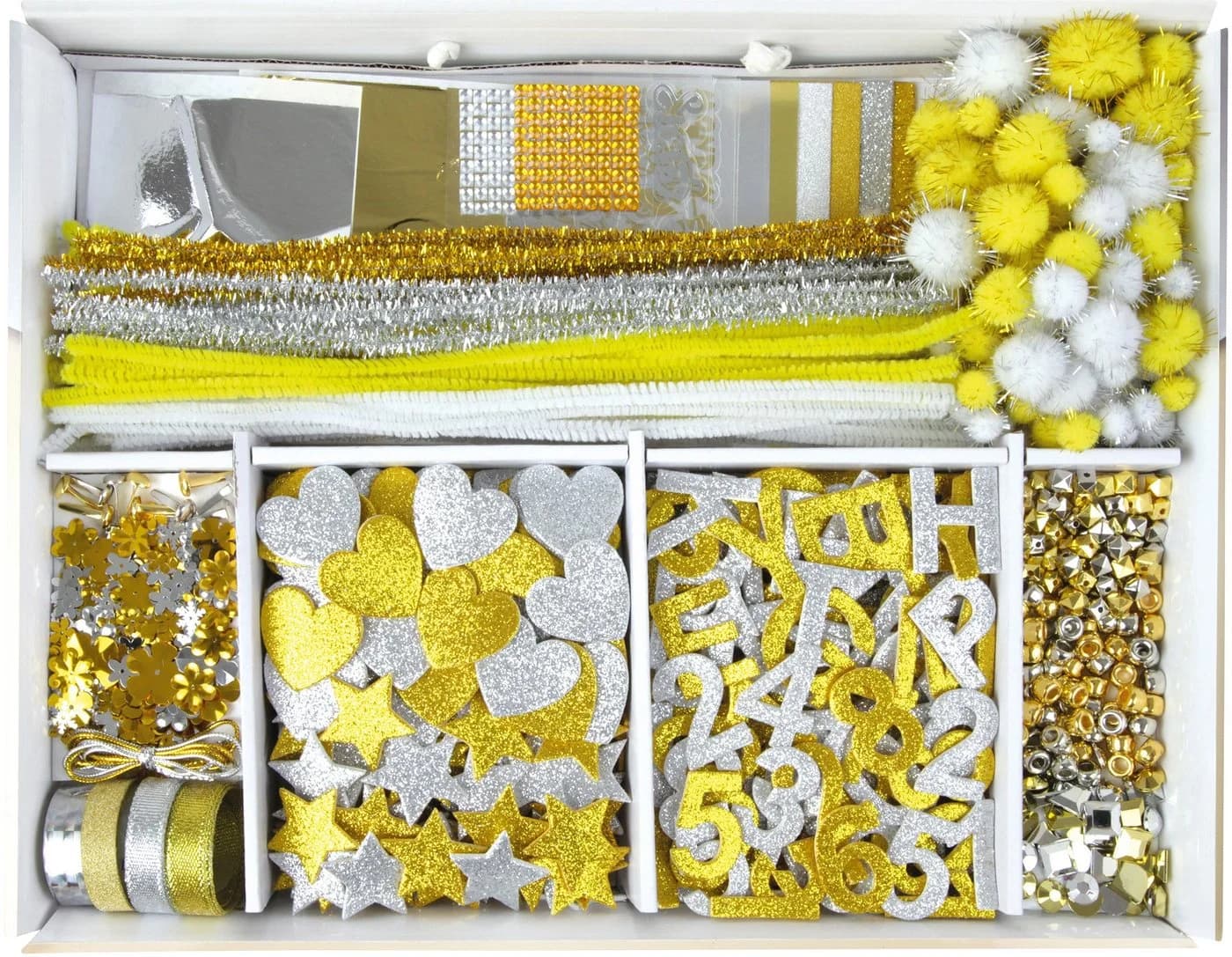 LENA Kreativset Bastelkoffer Gold & Silber - 1.500 Teile Bunt - Bild 3