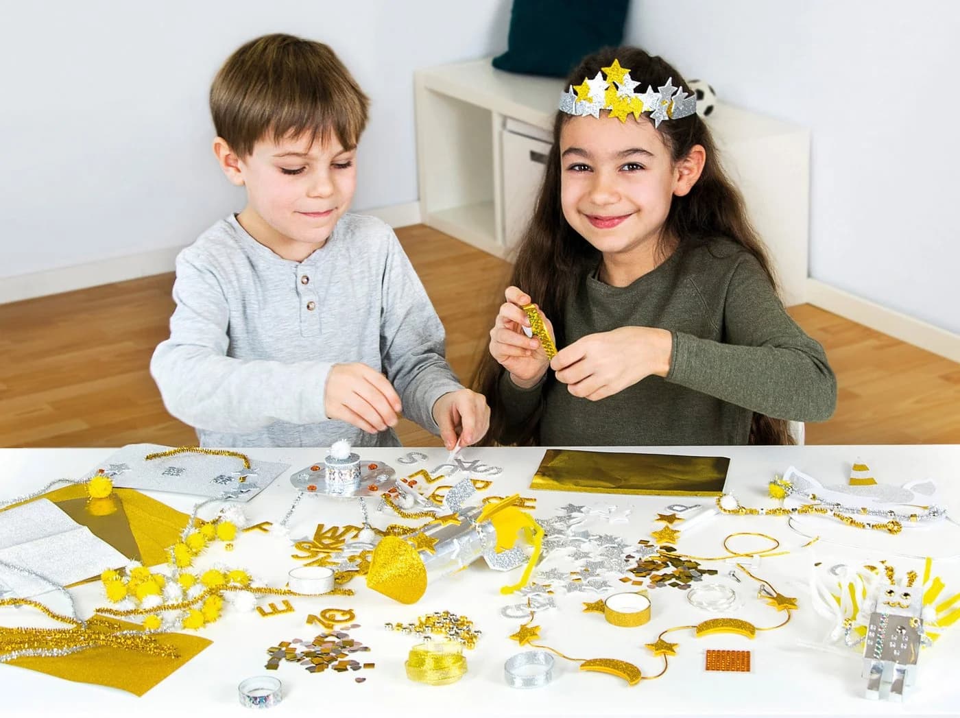 LENA Kreativset Bastelkoffer Gold & Silber - 1.500 Teile Bunt - Bild 5